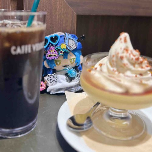 プリンにソフトクリーム、これが天才の組み合わせでして。