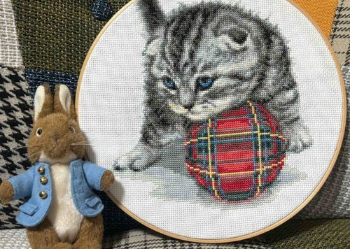 ネコちゃんの刺繍🪡完成～