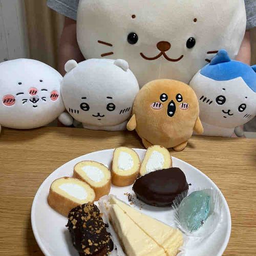 きょうはごまちゃん(しろたん)のたんじょうびだよ
すいーつでおいわい
どれからたべようかな？
