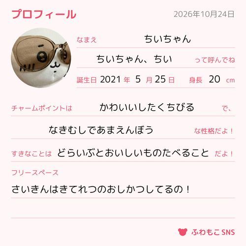 ぼくのぷろふぃーるだよ！