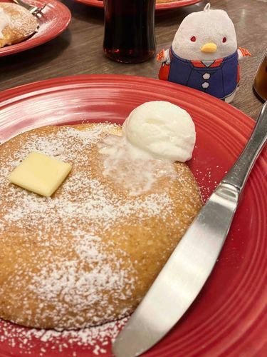 ちーずすふれぱんけーき、ふわふわでした。