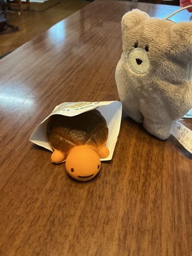 🐻みんな久しぶり！らてだよっ
主がなんか持ってきてたよ！おやつだと思ったけど食べれないみたいっ
めっちゃ質感本物っぽくてすごくない？╰(*´︶`*)╯かめろんぱんって言うんだってさっ！！