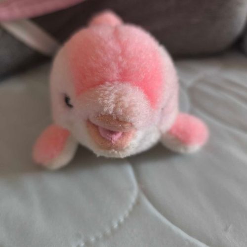 ピンクのイルカのこつぶちゃん。
鳴きますヨ！