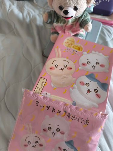 かいぬちの　おねえちゃんの　おみやげ　その2
ちいかわ東京バナナと　エコバッグ
いがいとおおきい　かわいいね💞