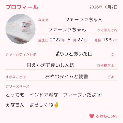 プロフィールを　書いたよ