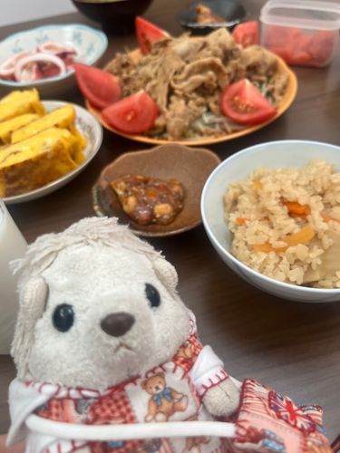 久々におばあちゃんに会ってきたよ！おばあちゃんが作ってくれたご飯美味しくて朝からいっぱい食べた！
お洋服もかわいいね！って褒めてくれたよ！🦔💞