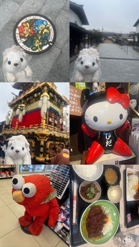 先日、岐阜県の高山祭りにいってきたよ！朝から行ってきたんだけど人もいっぱいだったし屋台もたくさんですごかった！エルモさんがファミマで働いてた。帰りはSAで矢場とん食べたよ！
