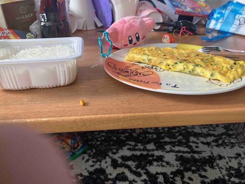 お昼ご飯わかめの卵焼たべたよ！