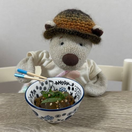 あついから さっぱりところてんたべてみたよ🧸