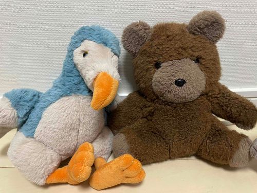新しいお友達！ドードー？のきゅうちゃんです。なんだか足を組みたがってるような姿勢がおもしろくてお迎えしたらしい。届いてない足がかわいいね。きゅうちゃんのアイデンティティ！
