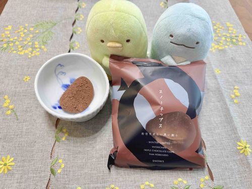 今日のおやつ
スノーチップスというお菓子を食べたよ✨🍫
