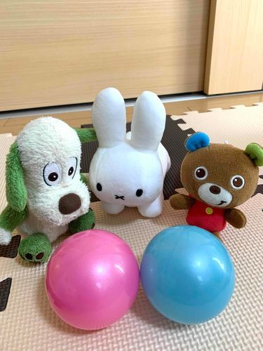 今日はワンワン、うさちゃん、くまくんの3人でボール遊びをしたよ😊
ボール遊び楽しいよねぇ♪
