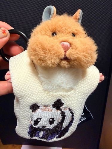 ガチャガチャのミニニットバックにハム吉を入れたら凄い着てる感が出たw