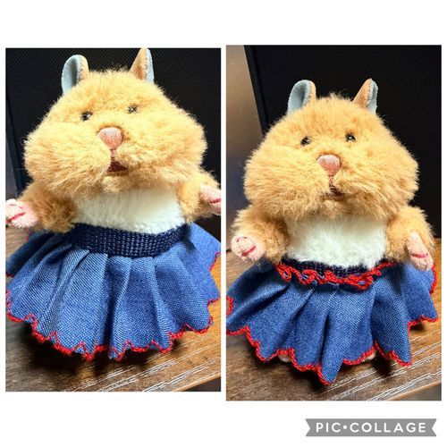 自分用のはむちゃんへの巻きスカート！
スナップボタンで裏表変えると雰囲気変わる！！