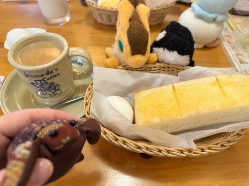 コメダのモーニング！
今日はあるじがびょういんだから
モチベにね
やっぱりうまいね( *´꒳`*)