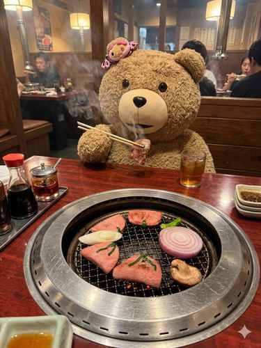 お姉さんが食べてきた焼肉を食べるぼく。じぇみに作。