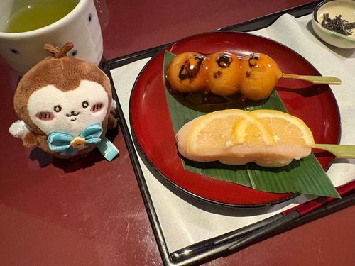 みたらしと、はちみつレモン団子でひと休み。爽やかな味わい…🍋