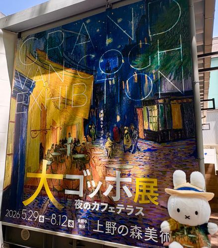 大ゴッホ展に行ってきたよ〜🌃
夜のカフェテラスの服を着たミッフィーちゃんをゲット✨
絵とっても素敵だった〜🌟☺️