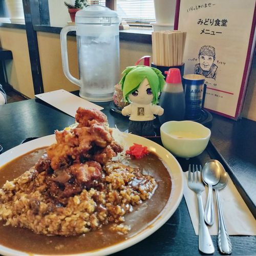 唐揚げカレー…
でかい…多い…！！
食べ切れない分はお持ち帰り