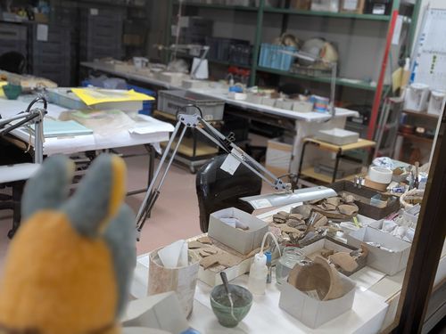 出土した遺物を復元記録するお部屋だそうなのだ