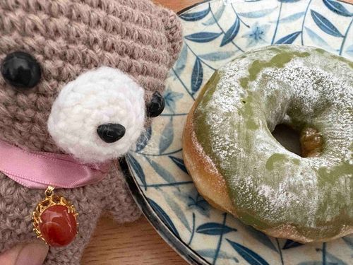 抹茶ドーナツ🍩🍵
春らしく、お茶がほしくなる優しい味✨
またかいぬしにお使いに行かせないと、と思うくらいおいしいドーナツ🐻😋