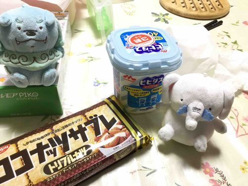 たかぴー
ワイさんー、新しいー、スィーツ作りにー、挑戦ですー✨
こうちゃん
何でも、SNSで、簡単に作れるスィーツやそうや⭐️材料は、ヨーグルトとココナッツサブレ。一体、何ができるんやろ？