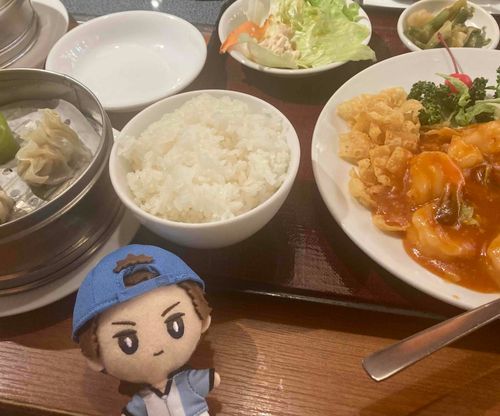 ぬいどさん、エビチリだよ