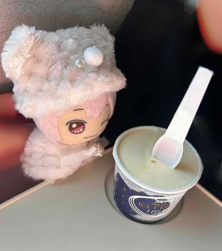 ドンちゃん すごい びっくり すぷん あいすにささってる!