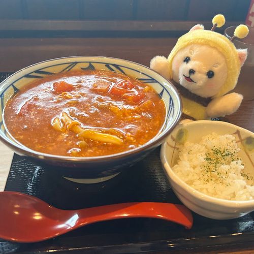 トマたまカレーうどんの季節🍅
ごはんあるのがうれしいよね！！！