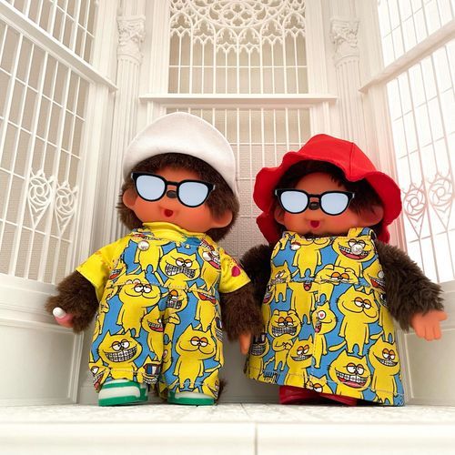 かわいい生地があったので家のモンチッチに服を作りました。
(モンチッチ人間さんって言われて目隠さなきゃいけないから面倒😞)