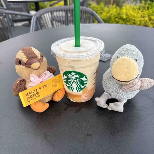 🦆🐦しんさく。バナナのフラペチーノ。おやつはだいじ。