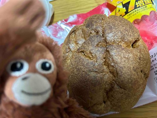 次は、大きなシュークリームを手に入れたよー！！
サブローの顔よりも大きい…！！😳