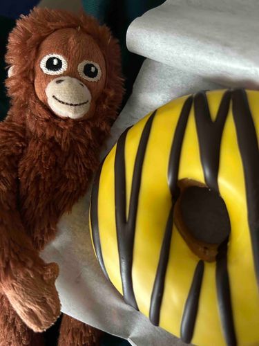 チョコバナナドーナツを食べたよ！！！バナナ！！！🍌