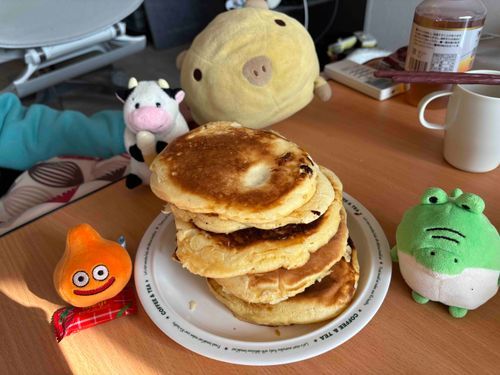 かぞくみんなで　ホットケーキ作ったよ~✨
