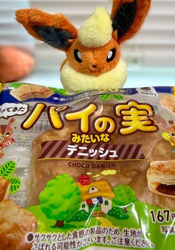 パイの実みたいなデニッシュ買えたねぇ。わたあめにはざぶとんサイズだねぇ