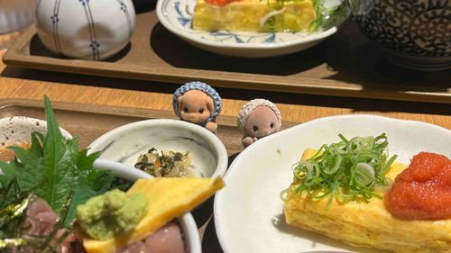 ふくおかっていうところに、
はじめていってきたよ！✨
ごはんがどれもおいしそうで、
よだれでちゃったよ......