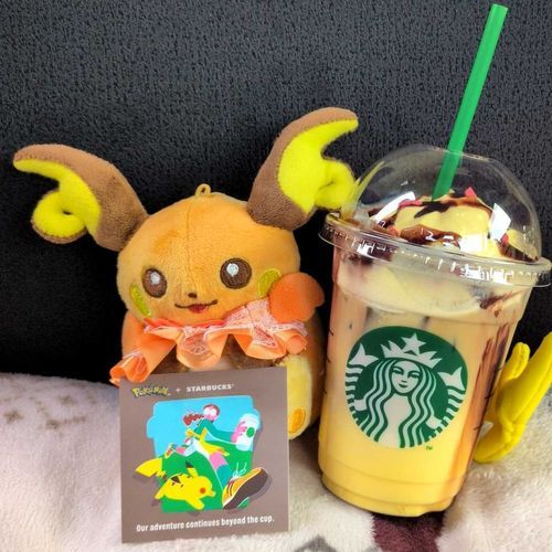 スタバのピカチュウハニークリームラテ美味しかった🎶