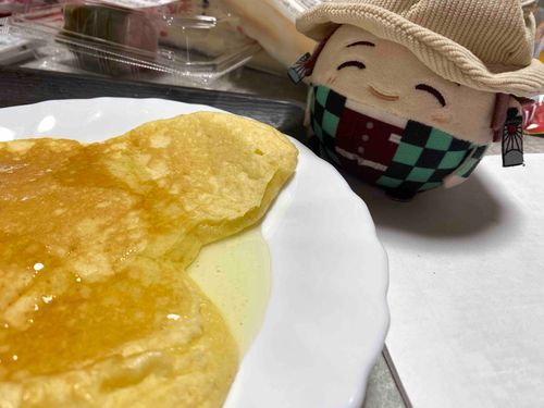 じっ👀
今日は手作りホットケーキですか