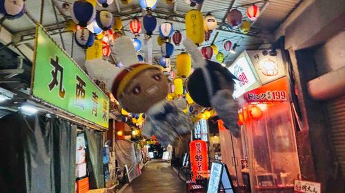 ここは ぬいにははやい おさけがたくさんあるばしょだ はしってかえろう