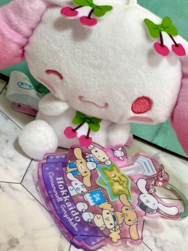 五稜郭タワーからお迎えしたキーホルダー🗝😊✨
僕の洋装姿かっこいい？

【初音ミク×シナモロールマスコット 桜Ver.】
【五稜郭限定アクリルキーホルダー】