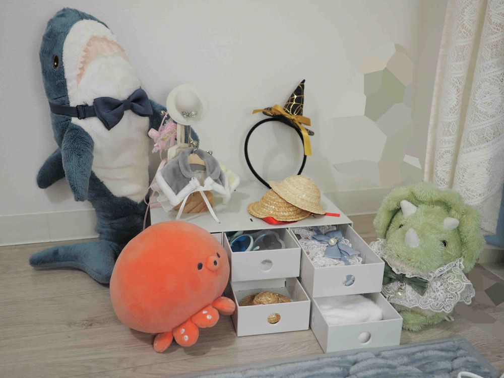 飼い主がね、ぼくたち用のタンスを買ってくれたよ！