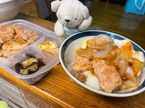 べべのお料理日記📔半玉豚ヒレ丼🐖