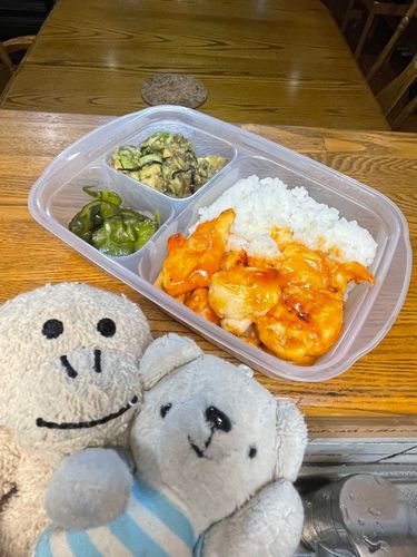 べべのお料理日記📔エビチリならぬささみチリ弁当🍤