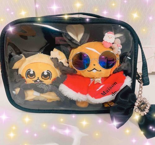 ZOZOで予約してたメゾフルのポーチ届いたから、これからは、デデンネとドンちゃんはこれに入っておデかけするンネ🎀✨
色んなとこ連れてってほしいンネ✨