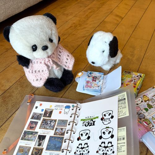 ぽつちゃんと、しーるこうんしたよ❣️🐼🐶