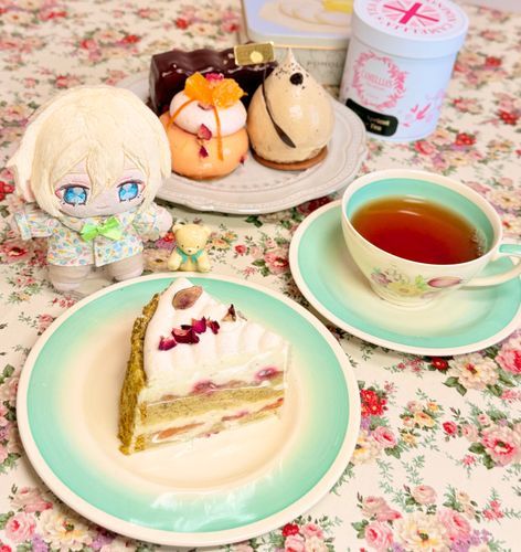 ぴすたちおと ばらのケーキ おいしかったな