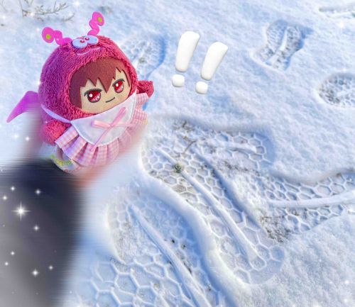 もんとま🐶「この間初めて雪を見れたんだ！とっても寒かったけど白くてふわふわできれいだったな✨
主のあしあと、大きくてびっくり👀」