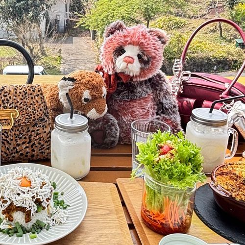 これは一緒に山の上でご飯を食べるとらちゃんとイコロ！イコロはアイヌ語で宝物という意味