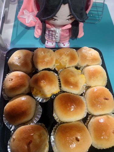 焼けたぞ！
あっぷるカスタードに、クリームパン。りんごぱん。
どれも美味しそうだ……！