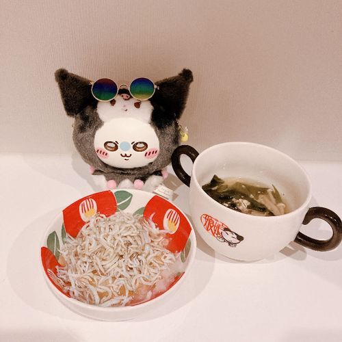 じゃこおろしとお味噌汁！
大根がめっちゃ辛いッ‼︎